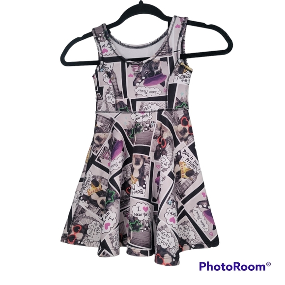💎 The Children's Place Skater Dress Size 4 Dog Print - Picture 1 of 3